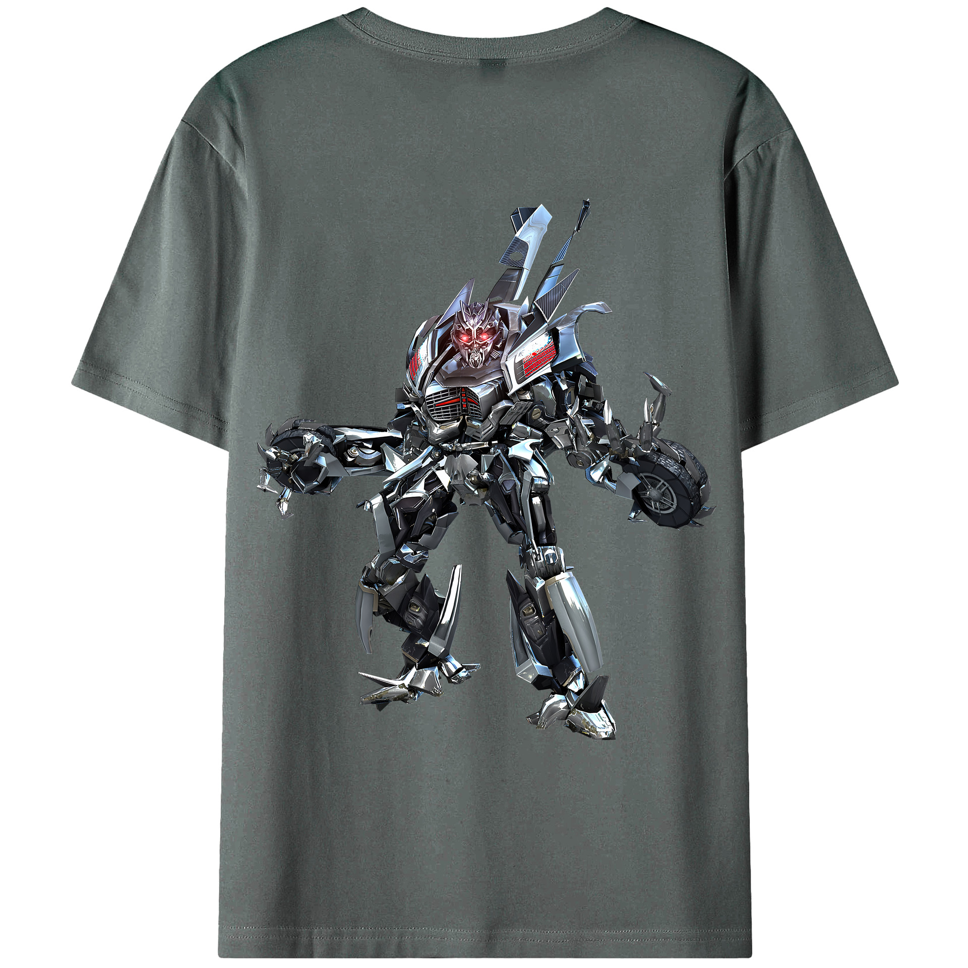 （画像用） Transformers トランスフォーマー 綿100％ メンズ半袖Tシャツ（バックプリント） 通気性
